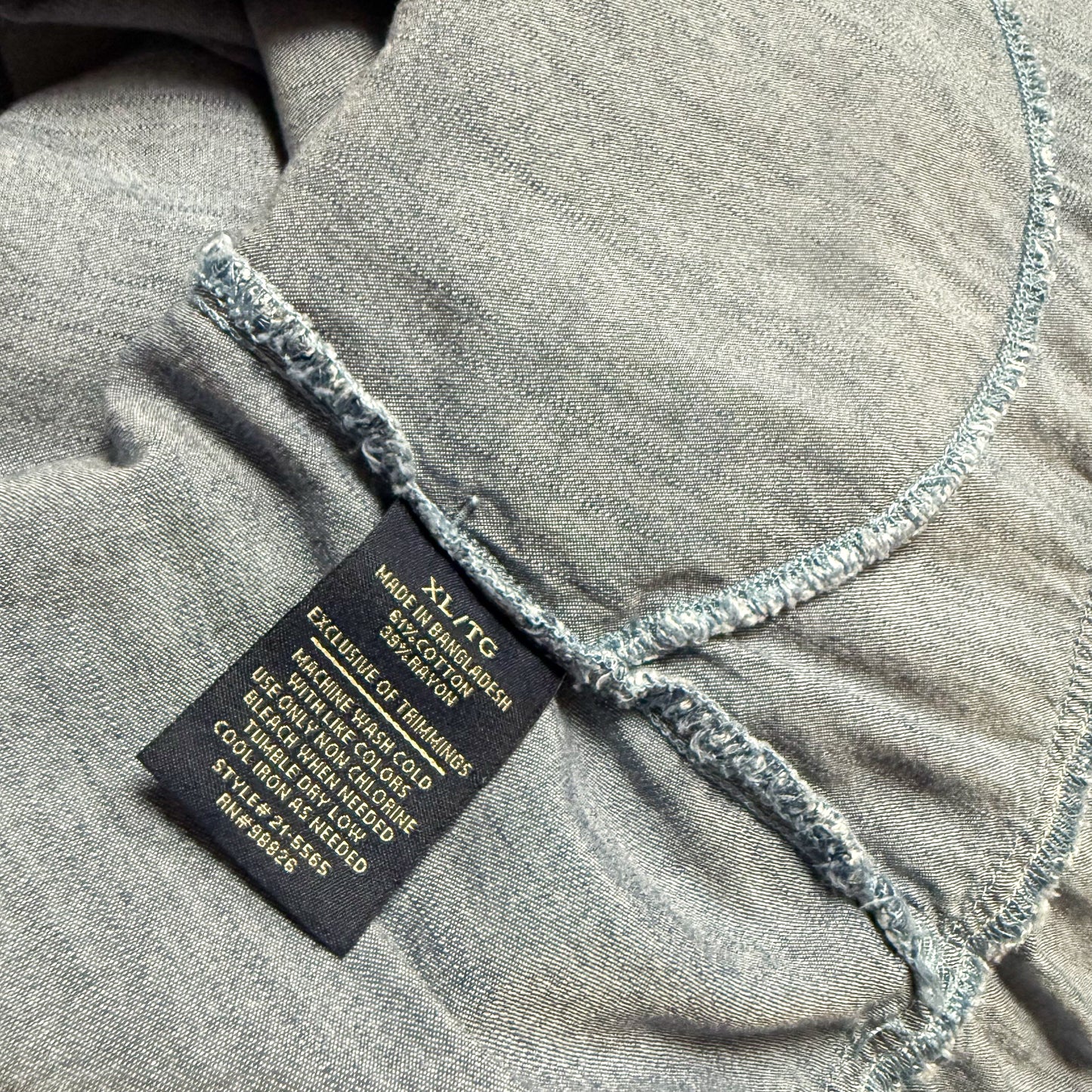 U.S. Polo Chambray Tiered Blue Denim Dress XL