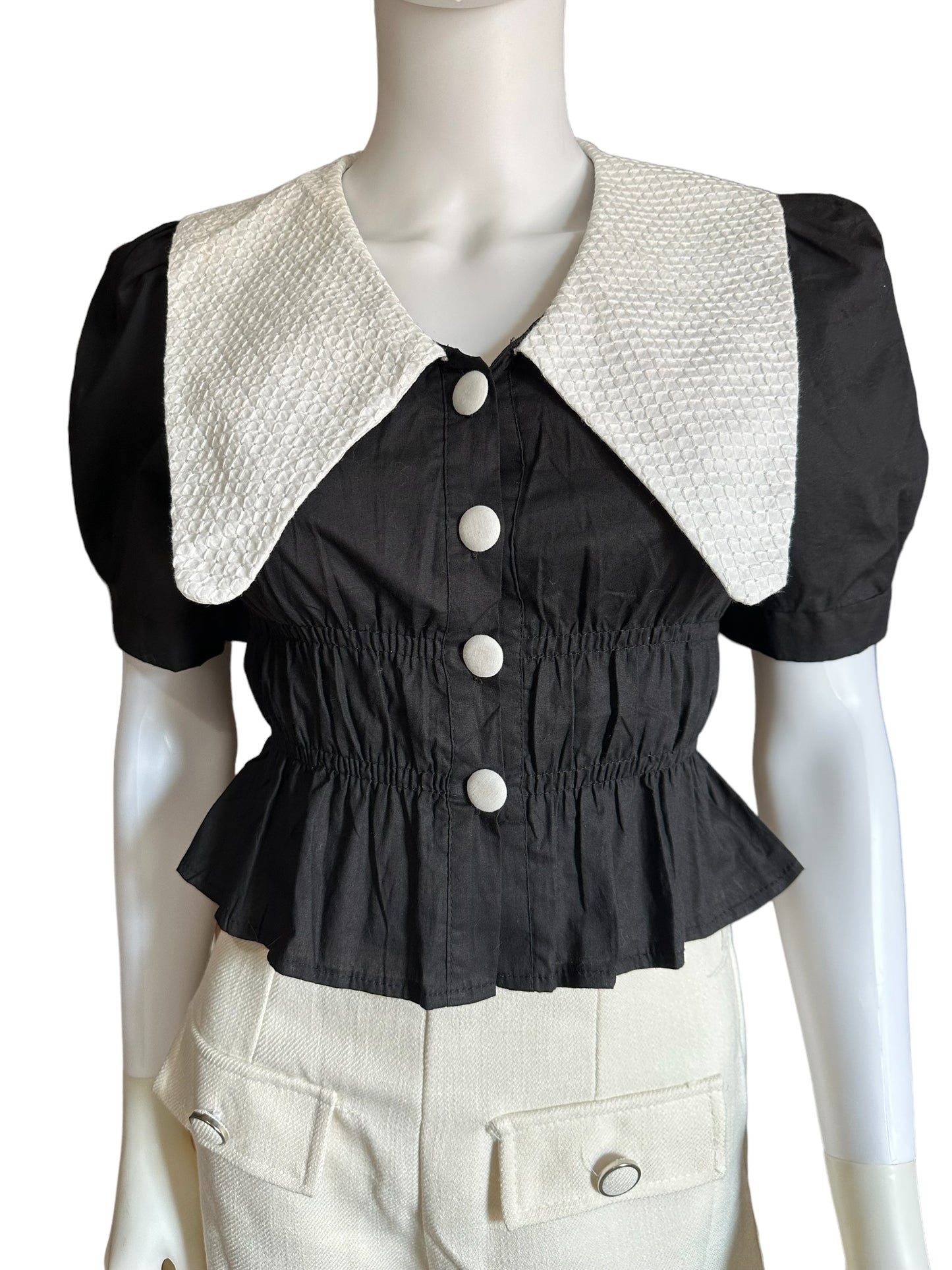 Leila Puff-Sleeve Smock Top