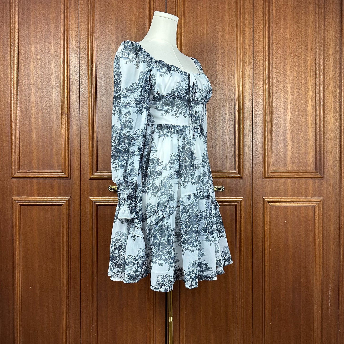 Christina Black Printed A-line Dress